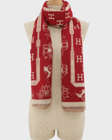 reversible monogram winter scarf back side pattern
