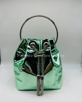 High Class Lifestyle Handbag (Metallic Mint) - women's evening clutch