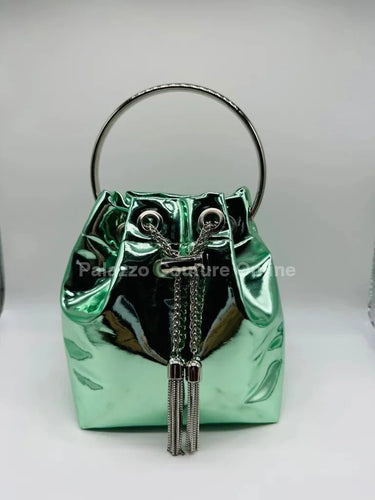 High Class Lifestyle Handbag (Metallic Mint) - women's evening clutch
