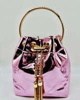 High Class Lifestyle Handbag (Metallic Pink) - Palazzo Couture Online