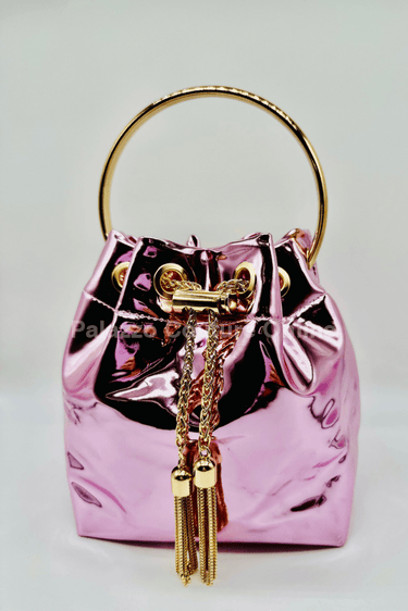 High Class Lifestyle Handbag (Metallic Pink) - Palazzo Couture Online