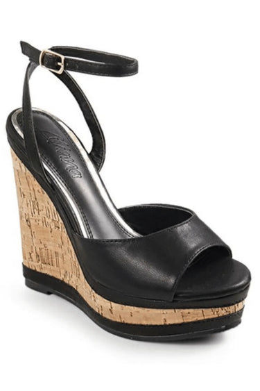 High Class Lifestyle Wedges (Black) for women - stylish shoes by Palazzo Couture