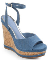 High Class Lifestyle Wedges (Denim) for women - stylish shoes by Palazzo Couture