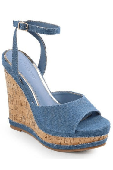 High Class Lifestyle Wedges (Denim) for women - stylish shoes by Palazzo Couture