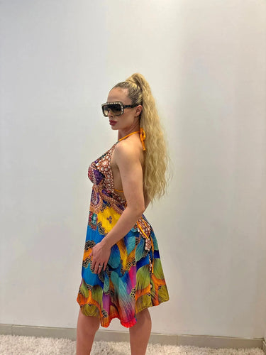 Women's  mini dress elegant style back view