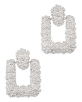 Hint Drop Rectangle Drop Earrings with Textured Finish - trendy women's jewelry