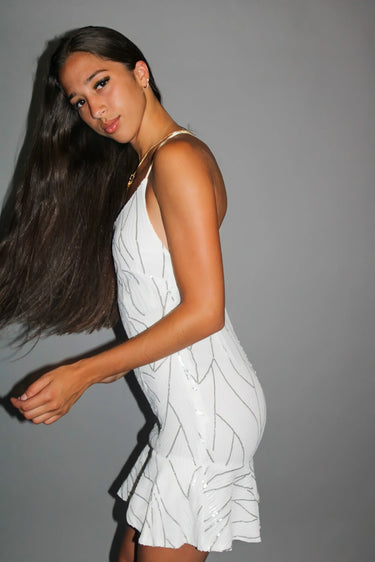 Women's  mini dress sequin style back view