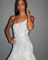 Holiday Lover Sequin Mini Dress front view showing mini dress silhouette