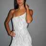 Holiday Lover Sequin Mini Dress front view showing mini dress silhouette