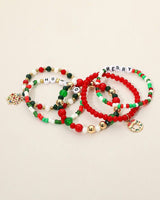 Holiday Merry Ho Ho Ho Layered Bracelet Set - Palazzo Couture Online