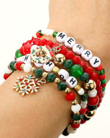Holiday Merry Ho Ho Ho Layered Bracelet Set - Palazzo Couture Online