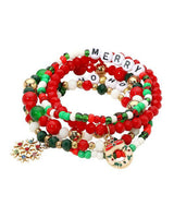 Holiday Merry Ho Ho Ho Layered Bracelet Set - Palazzo Couture Online