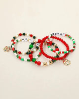 Holiday Merry Ho Ho Ho Layered Bracelet Set - women's statement jewelry