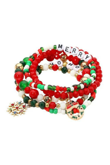 Holiday Merry Ho Ho Ho Layered Bracelet Set - stylish accessory for every outfit