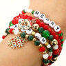 Holiday Merry Ho Ho Ho Layered Bracelet Set for women - fashion jewelry by Palazzo Couture