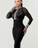 Women's Black midi dress from Palazzo Couture collection