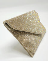 Hollywood Rhinestones Envelope Clutch (Gold) - Palazzo Couture Online