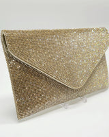 Hollywood Rhinestones Envelope Clutch (Gold) - women's evening clutch