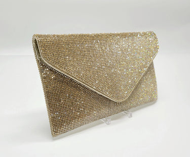 Hollywood Rhinestones Envelope Clutch (Gold) - women's evening clutch