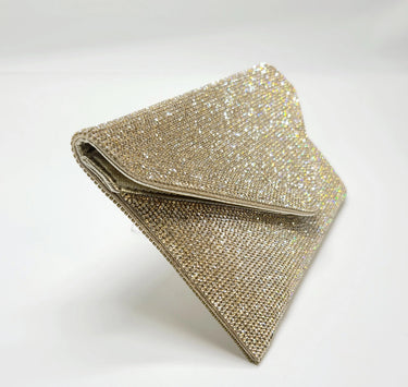 Hollywood Rhinestones Envelope Clutch (Gold) - stylish purse for going out
