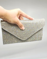 Hollywood Rhinestones Envelope Clutch (Silver) - Palazzo Couture Online