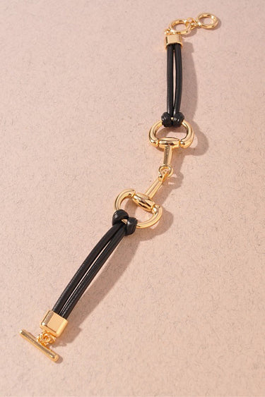 Equestrian Horsebit Vegan Leather Cord Bracelet | Palazzo Couture