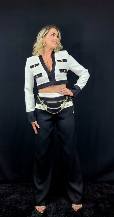 Hot In The City Pant Set (Black) - Palazzo Couture Online