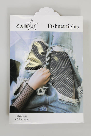 Hot Legs Diamonds Fishnet Tights (Black) - Palazzo Couture Online