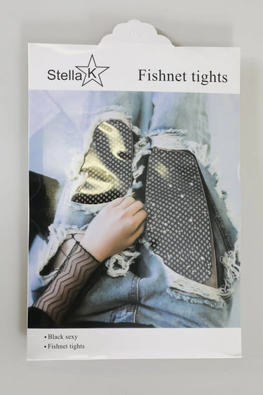 Hot Legs Rhinestone Tights – Diamond Fishnet Black - elegant legwear by Palazzo Couture