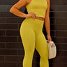 Hot Summer Top & Leggings Sculpting Set (Kiwi) front view showing complete two piece pant set