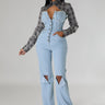 Hues Of Love Denim Jumpsuit - Palazzo Couture Online