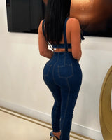 Hypnotic Denim Jumpsuit - women's one-piece outfit for going out