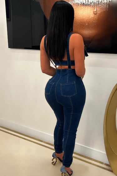 Hypnotic Denim Jumpsuit - women's one-piece outfit for going out