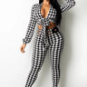 I Said So Pant Set with Houndstooth Print front view showing complete two piece pant set