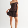 Iconic Hour Pleated Skirt Set - Chocolate - Palazzo Couture Online