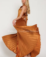 Idalia New Year’s Eve Princess Maxi Dress (Golden Camel) - Palazzo Couture Online