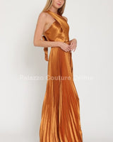 Idalia New Year’s Eve Princess Maxi Dress (Golden Camel) - Palazzo Couture Online
