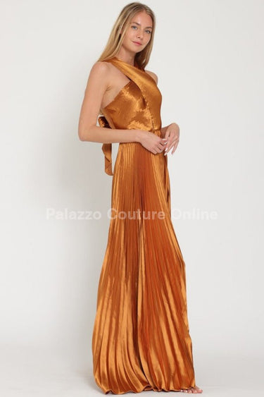 Idalia New Year’s Eve Princess Maxi Dress (Golden Camel) - Palazzo Couture Online