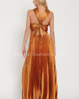 Idalia New Year’s Eve Princess Maxi Dress (Golden Camel) - Palazzo Couture Online