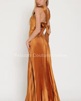 Idalia New Year’s Eve Princess Maxi Dress (Golden Camel) - Palazzo Couture Online