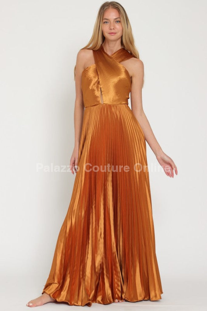 Idalia New Years Eve Princess Maxi Dress (Golden Camel)