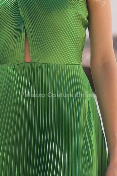 Stunning Green long dress elegant fit styled for formal occasion