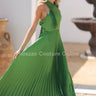Idalia New Year’s Eve Princess Maxi Dress (Green) front view showing full-length maxi silhouette
