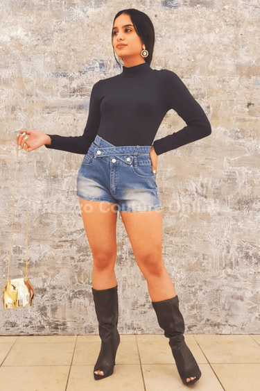 I’m Innocent Denim Shorts - Palazzo Couture Online