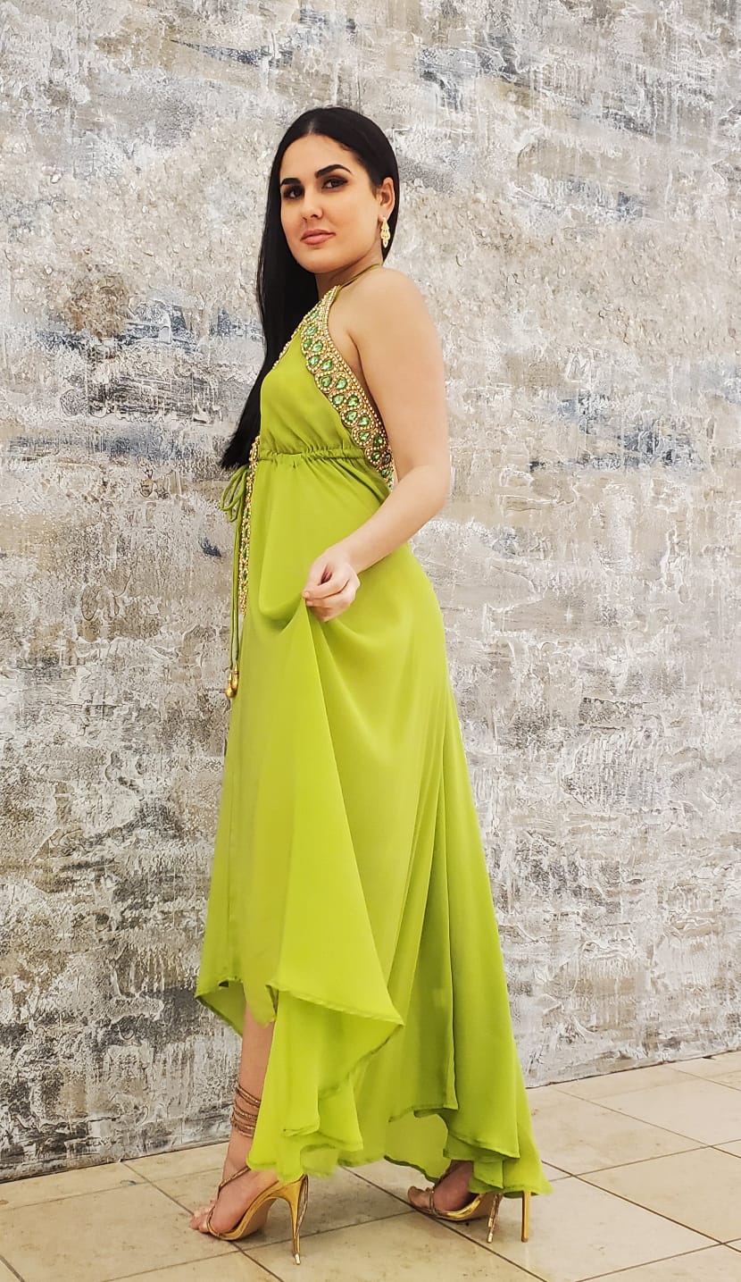 Private Oasis Maxi Dress (Lime)