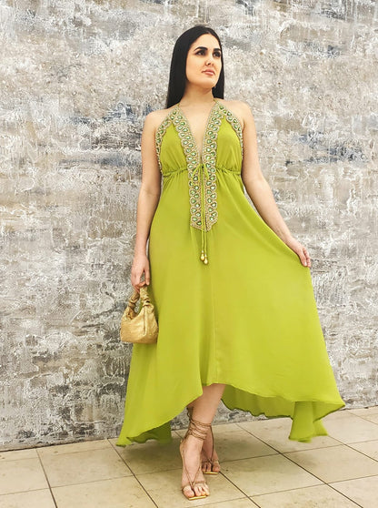 Private Oasis Maxi Dress (Lime)