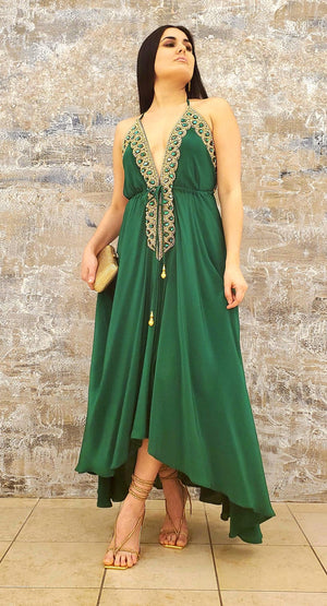 Private Oasis Maxi Dress (Emerald Green)