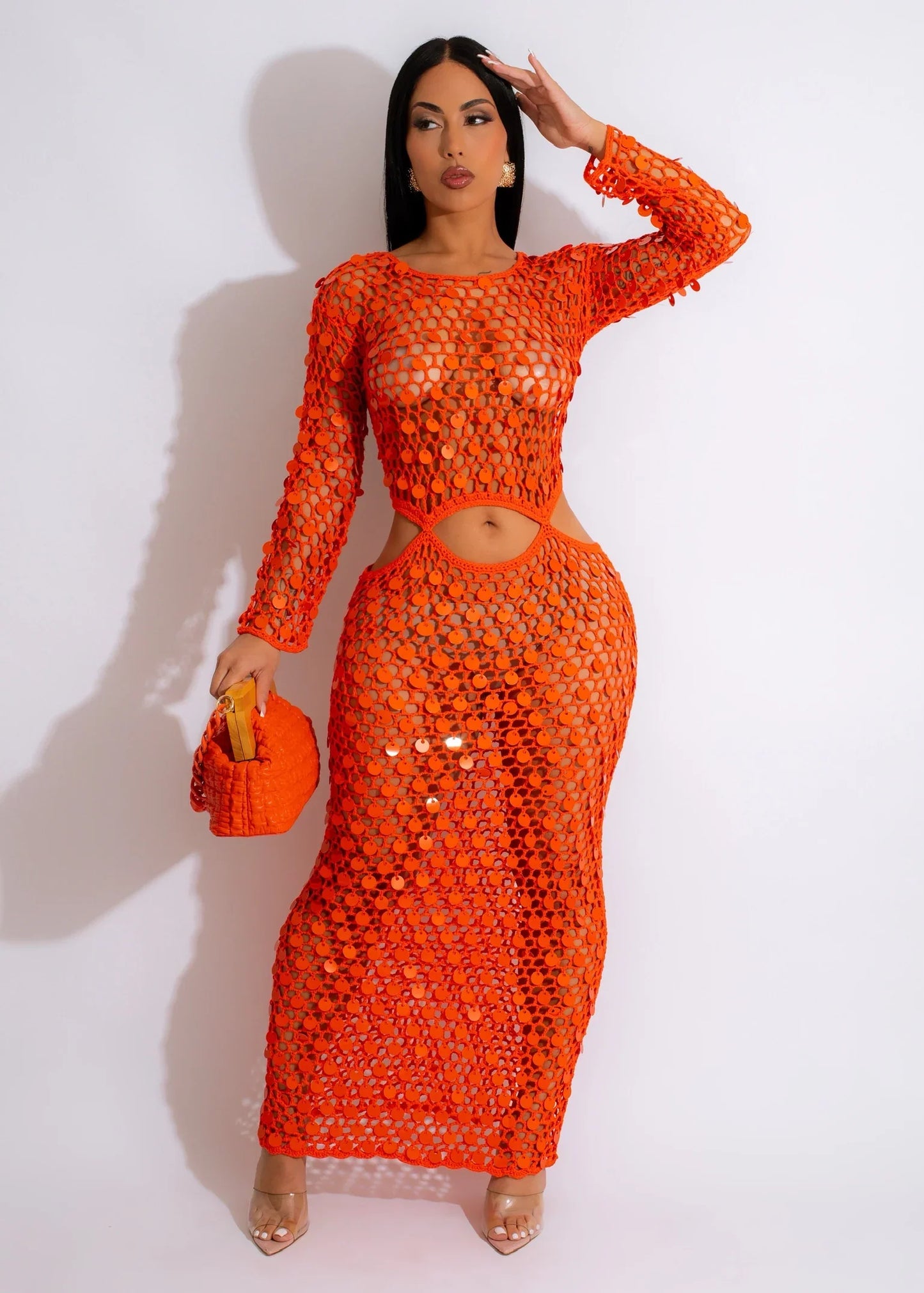 Make You Feel Cover Up Maxi Dress (Orange)