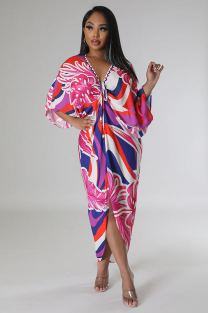 Fashion Kimono Maxi Dress