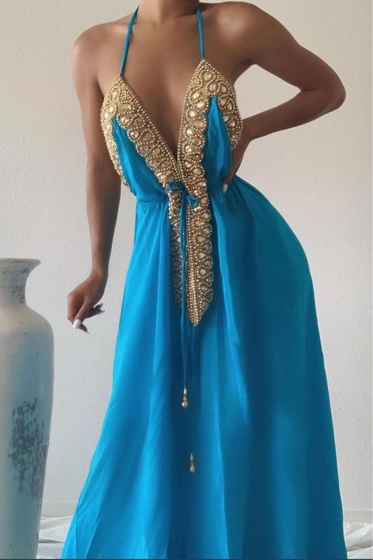 Private Oasis Maxi Dress (Turquoise)